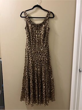 Jessica Howard Leopard Print Sleeveless Maxi Dress - Brown & Black